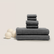 Waffle-Weave Cotton Bath Towel Set