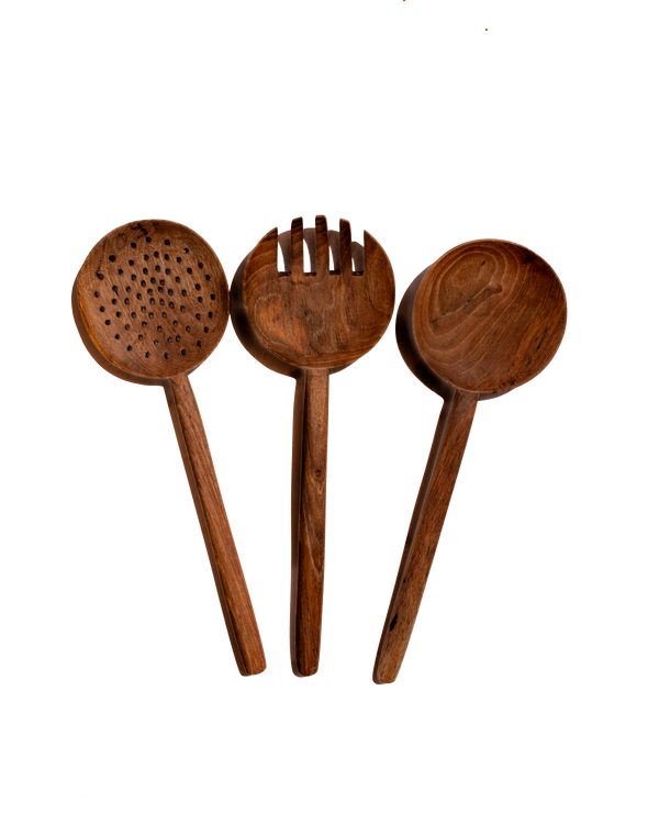 Walnut Long Handle Spoon - Set of 3 – kitchen tools & utensils | Roost & Roam