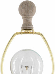 Wood-Grain Resin Table Lamp