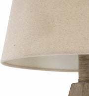 Wood-Grain Resin Table Lamp