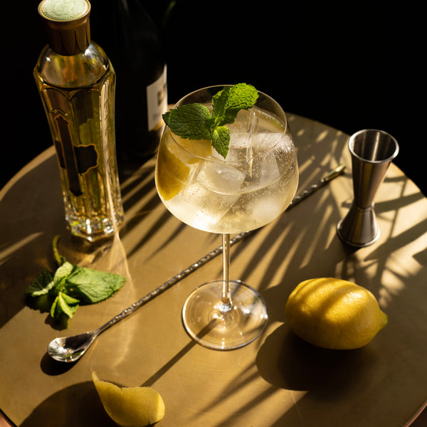Angled Crystal Spritz Cocktail Glasses