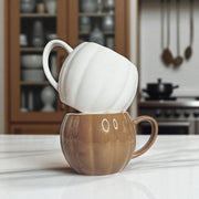 Pumpkin-Shaped Ceramic Coffee Mug