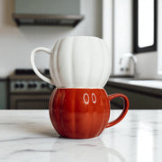 Pumpkin-Shaped Ceramic Coffee Mug