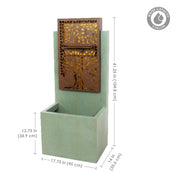 Patina Steel Oak Outdoor Fountain