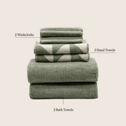Striped Cotton Bath Towel Set