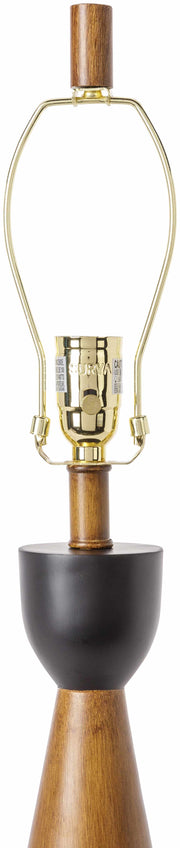 Wood-Grain Cone Table Lamp