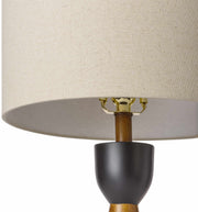 Wood-Grain Cone Table Lamp