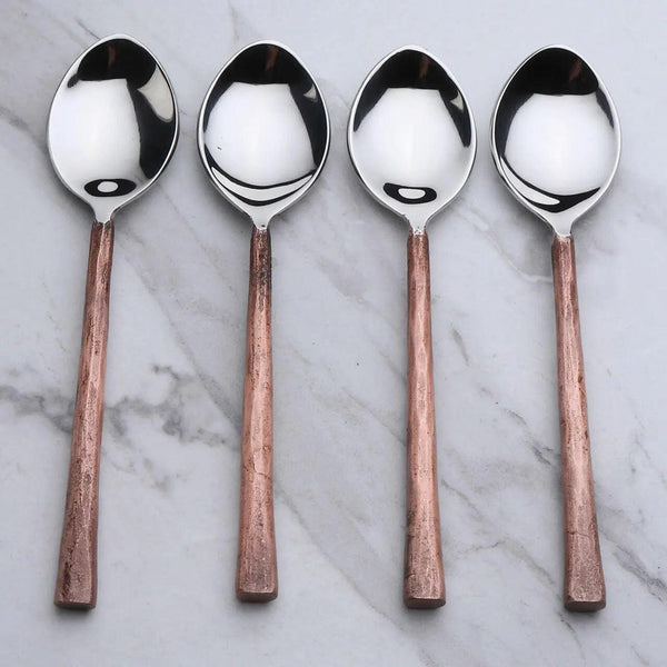 Copper-Handle Stainless Steel Table Spoon Set