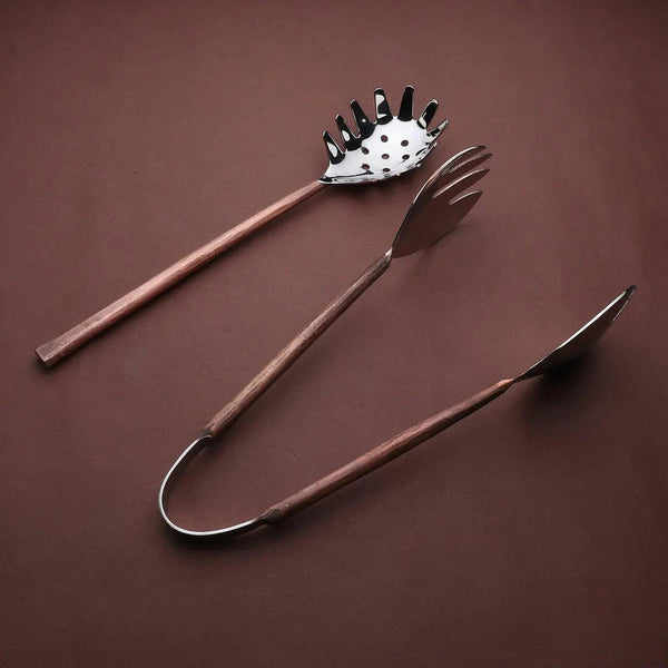 Copper-Finish Stainless Steel Pasta Server Set
