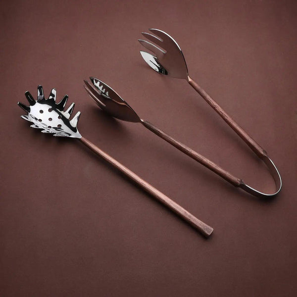 Copper-Finish Stainless Steel Pasta Server Set
