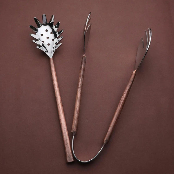 Copper-Finish Stainless Steel Pasta Server Set
