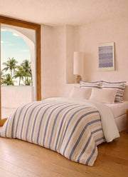 Reversible Striped Cotton Gauze Duvet Cover