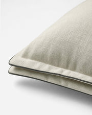 Cotton Throw Pillow with Charcoal Piping