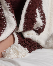 Braided Two-Stripe Tassel Throw