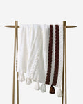 Braided Two-Stripe Tassel Throw