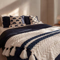 Palm Embroidered Linen-Blend Throw Pillow