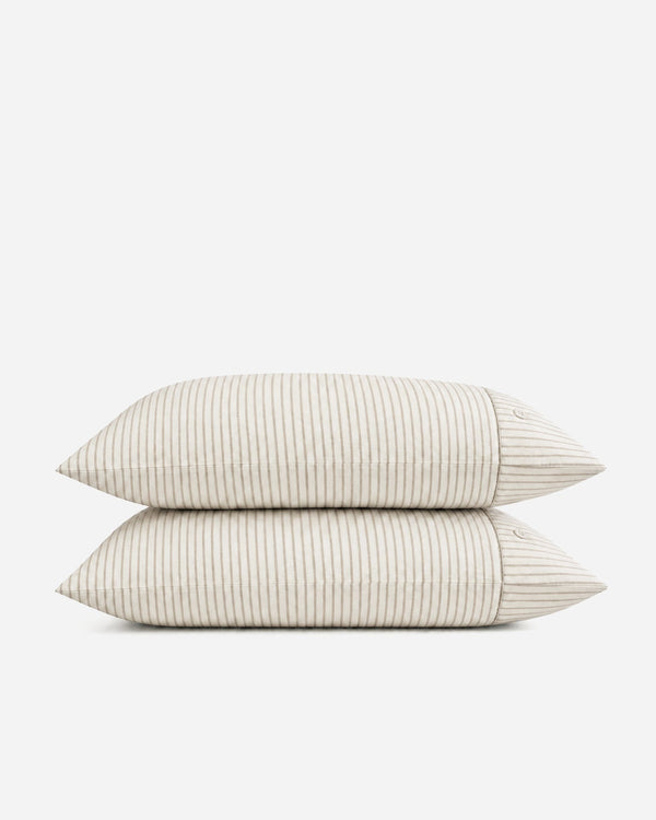 Cotton Gauze Stripe Fitted Sheet Set
