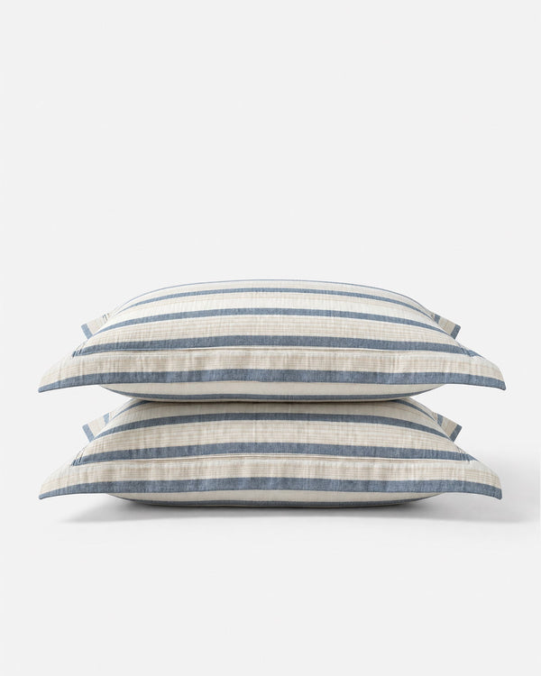 Striped Cotton Gauze Pillow Sham Set