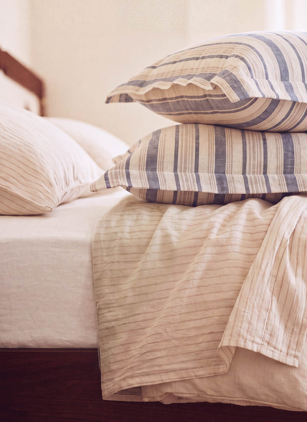 Striped Cotton Gauze Flat Sheet
