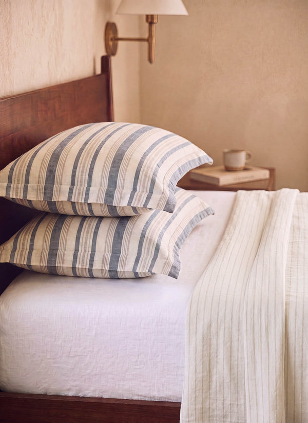 Striped Cotton Gauze Pillow Sham Set