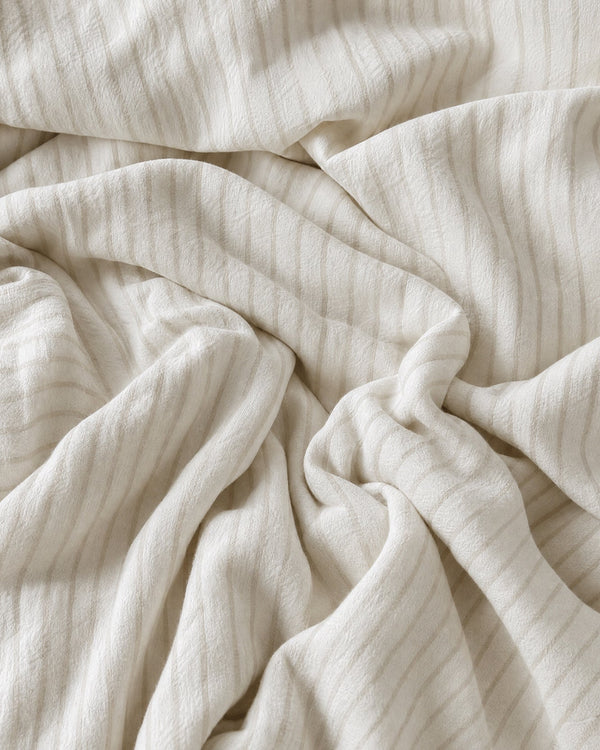 Striped Cotton Gauze Flat Sheet