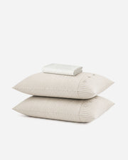 Cotton Gauze Stripe Fitted Sheet Set