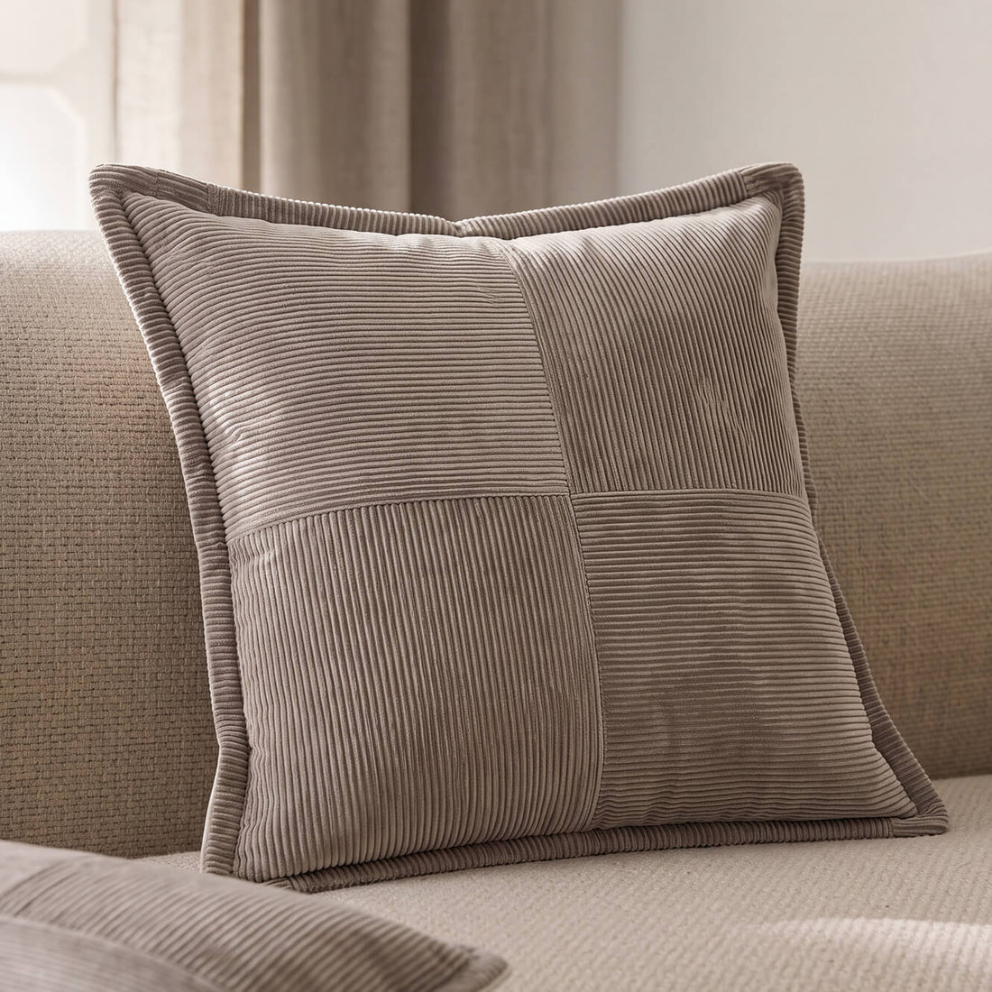 Cotton Corduroy Throw Pillow, 22 x 22 in