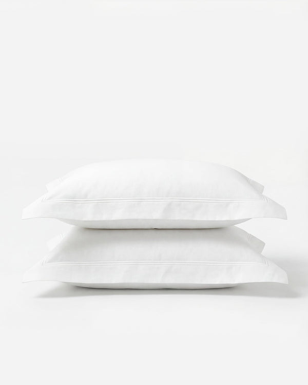 Cotton Sateen Embroidered Pillowcase Sham Set