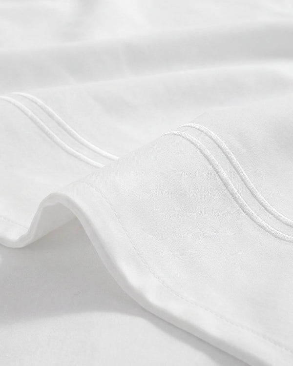 Top view of Embroidered Cotton Sateen Top Sheet