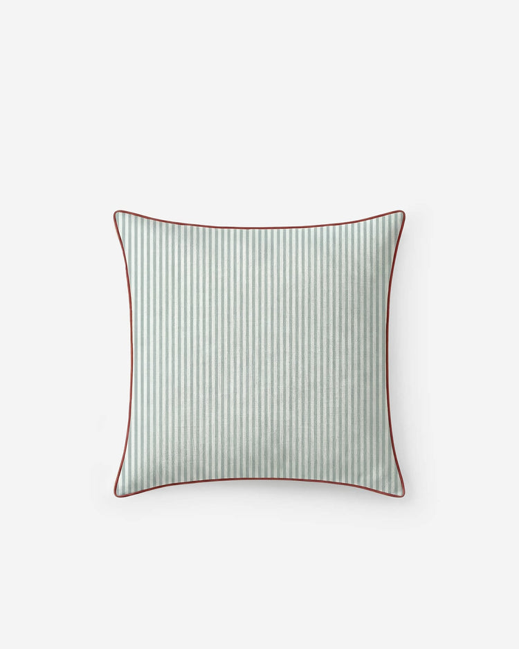 Reversible Striped Cotton Throw Pillow