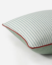 Reversible Striped Cotton Throw Pillow