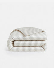 Striped Cotton Sateen Reversible Duvet Cover