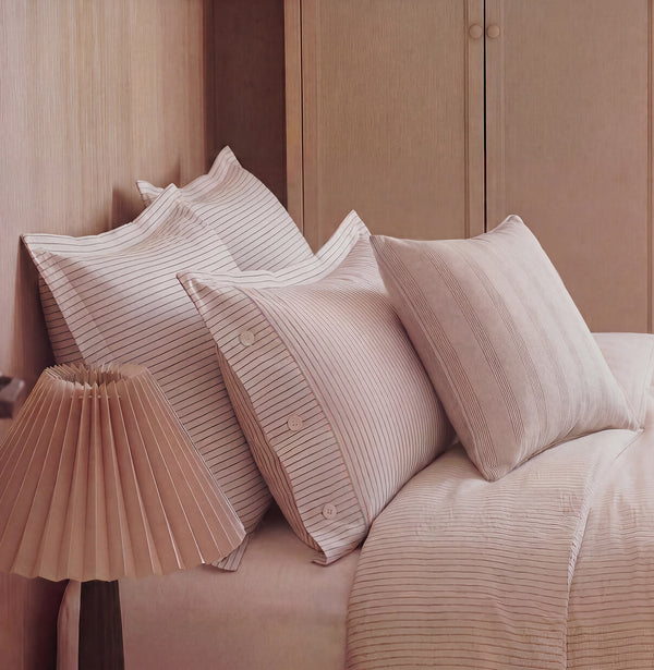 Cloud Gray & Cream Reversible Cotton Sateen Duvet Cover