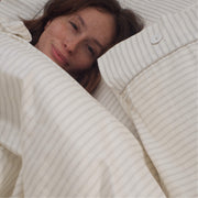 Striped Cotton Sateen Reversible Duvet Cover