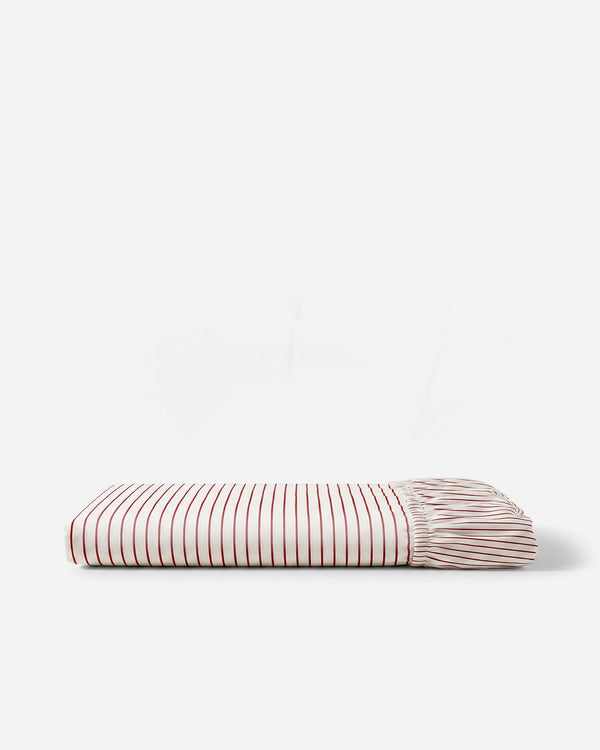 Striped Cotton Sateen Fitted Sheet Set