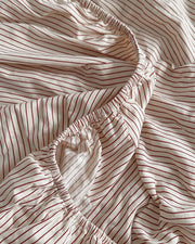 Striped Cotton Sateen Fitted Sheet Set