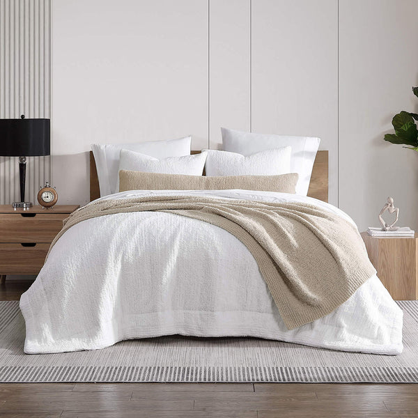 Bouclé-Texture Oversized Bed Blanket