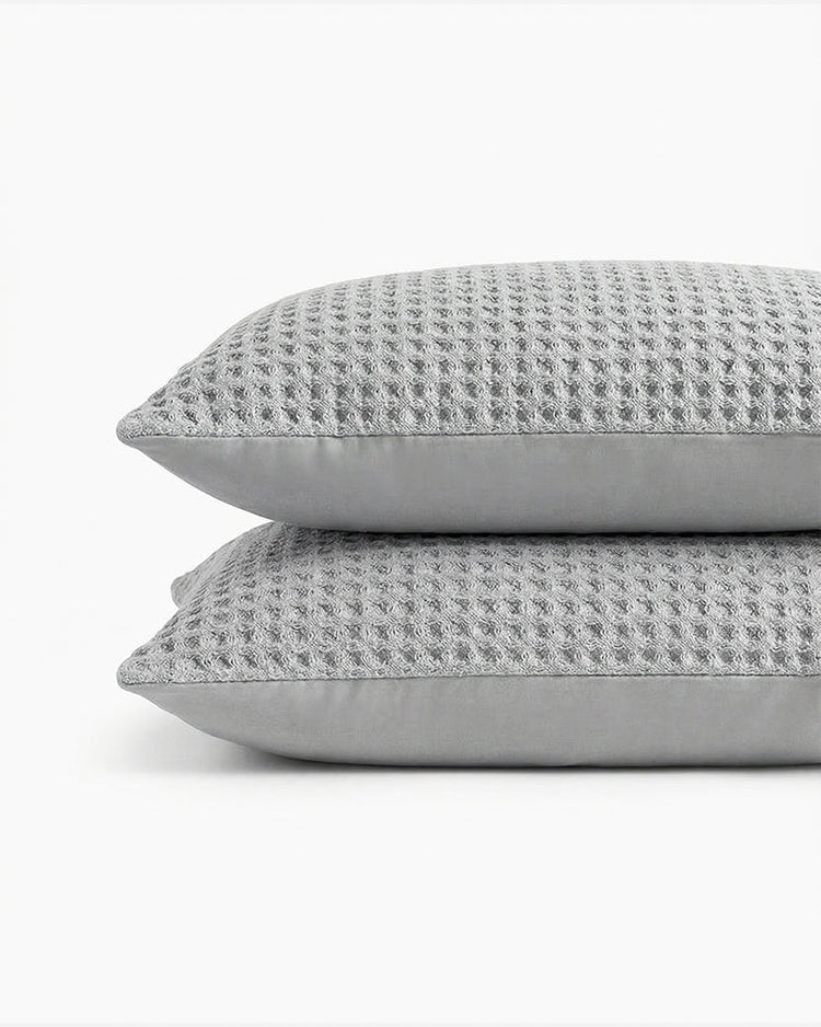 Waffle Bamboo Viscose Pillowcase Sham Set