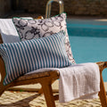 Striped Water-Resistant Outdoor Lumbar Pillow