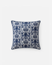 Floral Tile Cotton Throw Pillow