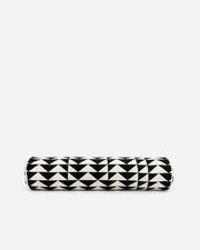 Black & Ivory Triangle Grid Cotton Bolster Pillow