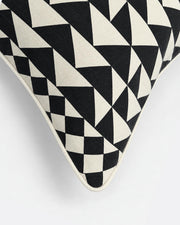 Triangle Grid Cotton Throw Pillow, 22 x 22 in