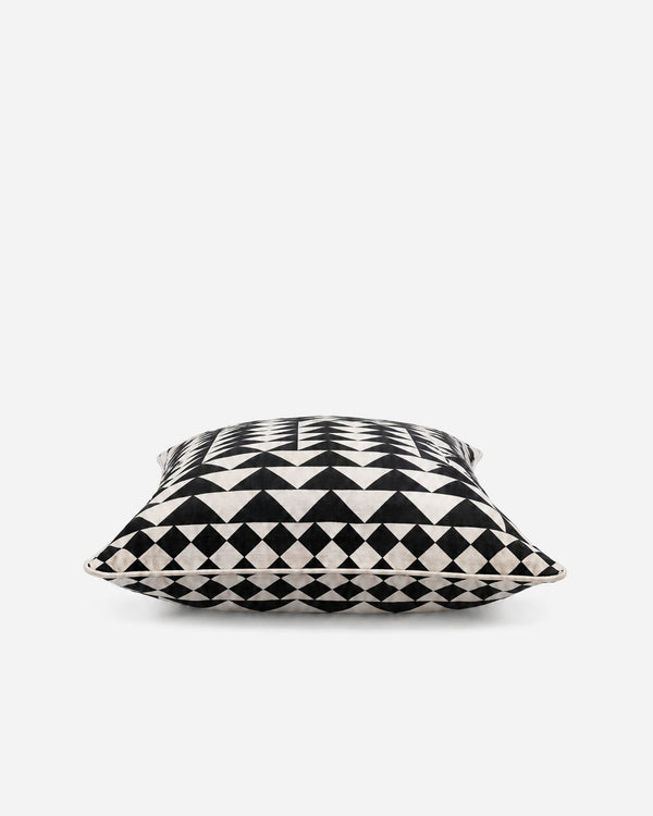 Triangle Grid Cotton Throw Pillow, 22 x 22 in