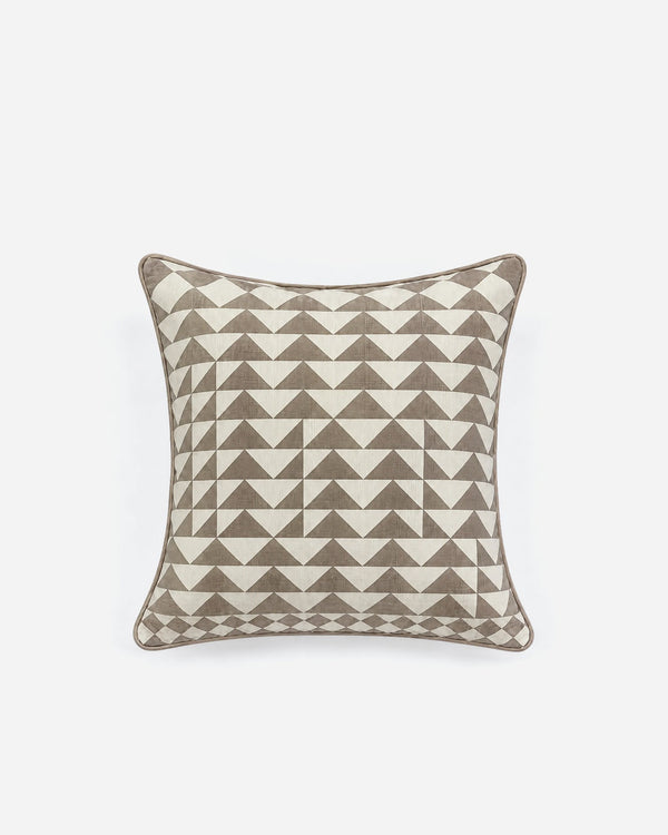 Triangle Grid Cotton Throw Pillow, 22 x 22 in