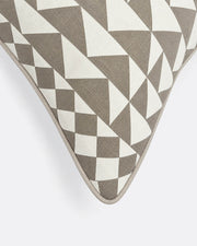 Triangle Grid Cotton Throw Pillow, 22 x 22 in
