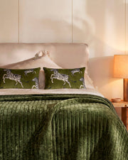 Velvet Watercolor Zebra Lumbar Pillow