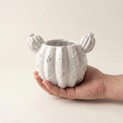 Sculptural Gypsum Barrel Cactus Planter