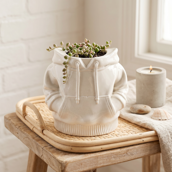 Gypsum White Hoodie Planter