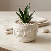 Bas-Relief Horse Gypsum Planter