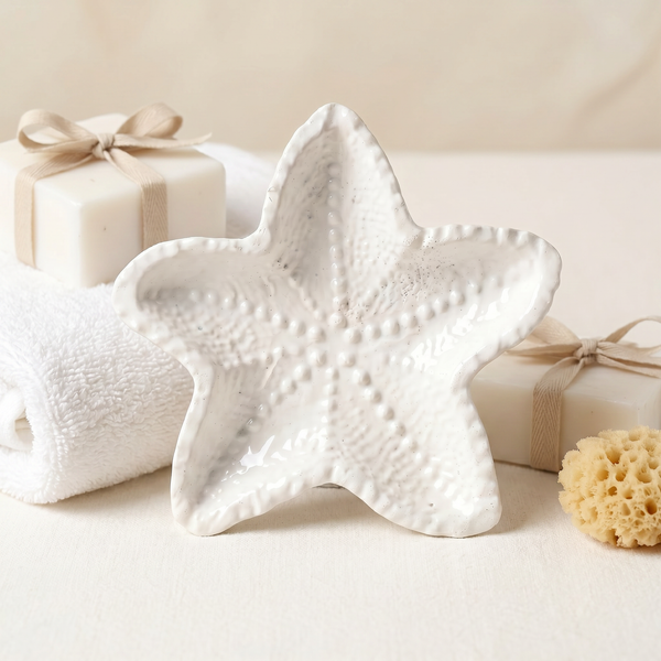 Side view of Cast Gypsum Starfish Catchall Tray